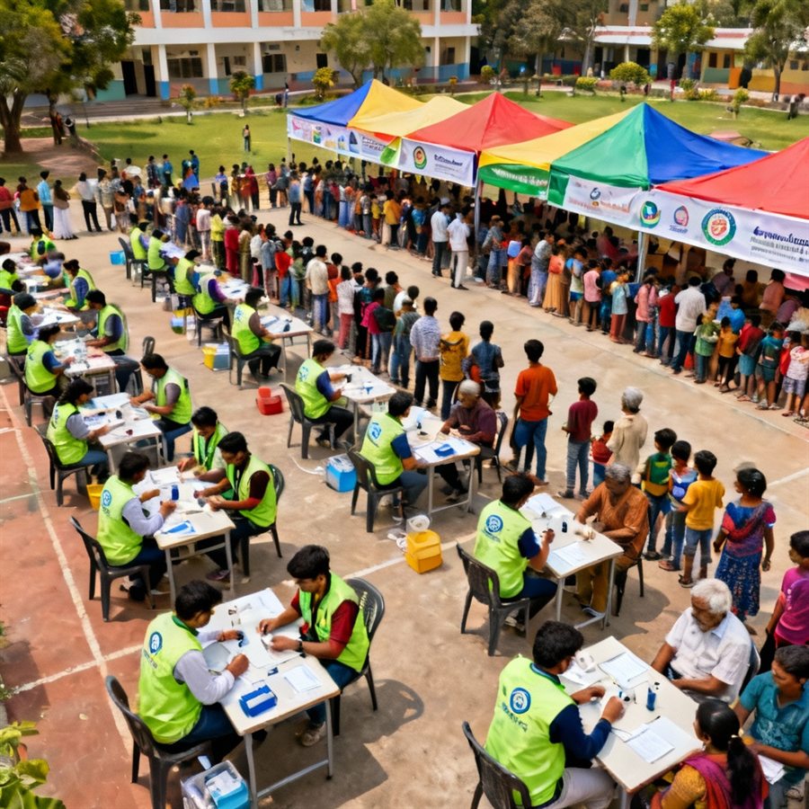A community screening camp run by the association